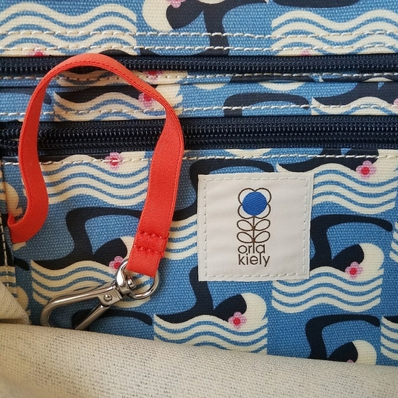 Orla Kiely Vintage Blue Poolside Heligan Marine Liston Backpack Tote Bag main image 9